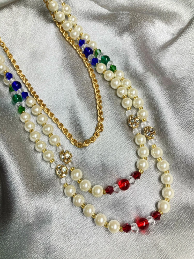 Simplicity Vintage Temperament Glass extended pearl  necklaces Necklace for women's girl gift  Jewelry women accessories