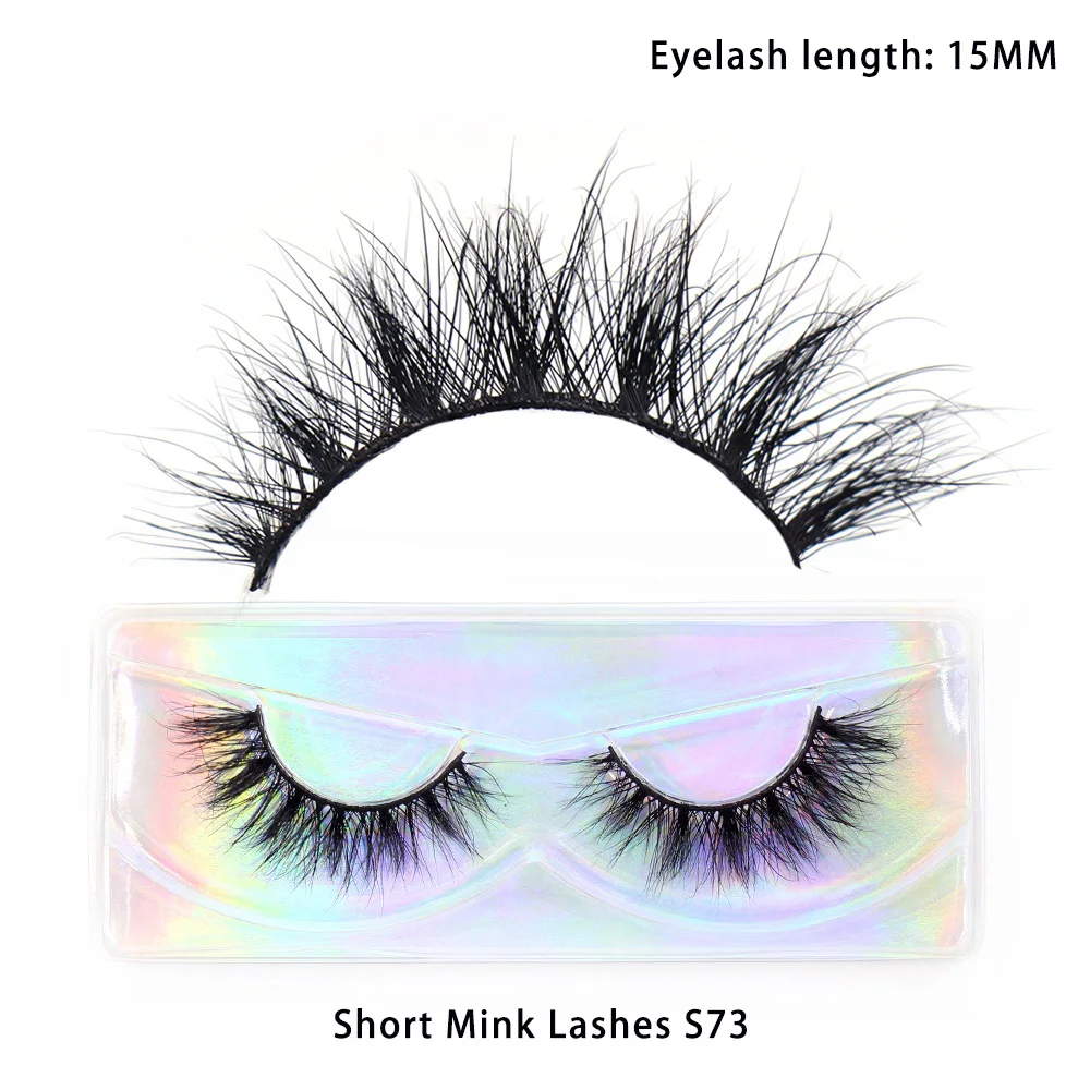 LEHUAMAO Maquiagem Korte Natuurlijke Nertsen Wimpers Pluizige Piekerige Wimpers Volume 12mm-15mm Valse Wimpers Wimper Extensio make-up