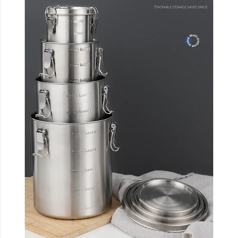 Vasilhas de café herméticas de aço inoxidável com tampas, recipientes de armazenamento de alimentos de cozinha, tanque de açúcar de chá, frascos selados, latas de vedação