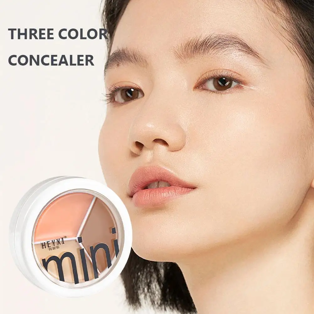

Three Color Concealer Palette Cover Dark Circles Acne Pores Creamy Moisturizing Makeup Cosmetics Texture Lightweight A2S7