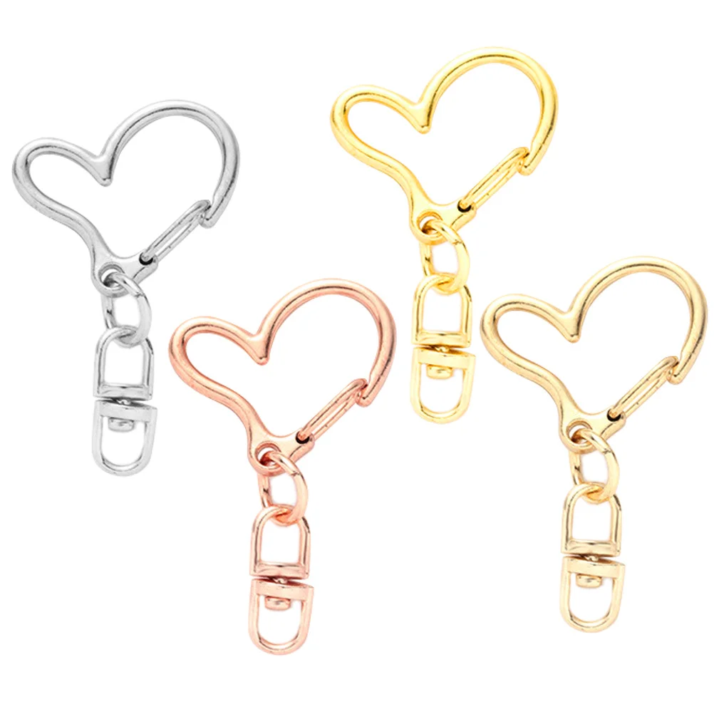 

40pcs Heart Clasps For Keychain Diy Metal Connectors Jewelry Making Findings Accessories Snap Buckles Craft Supplies