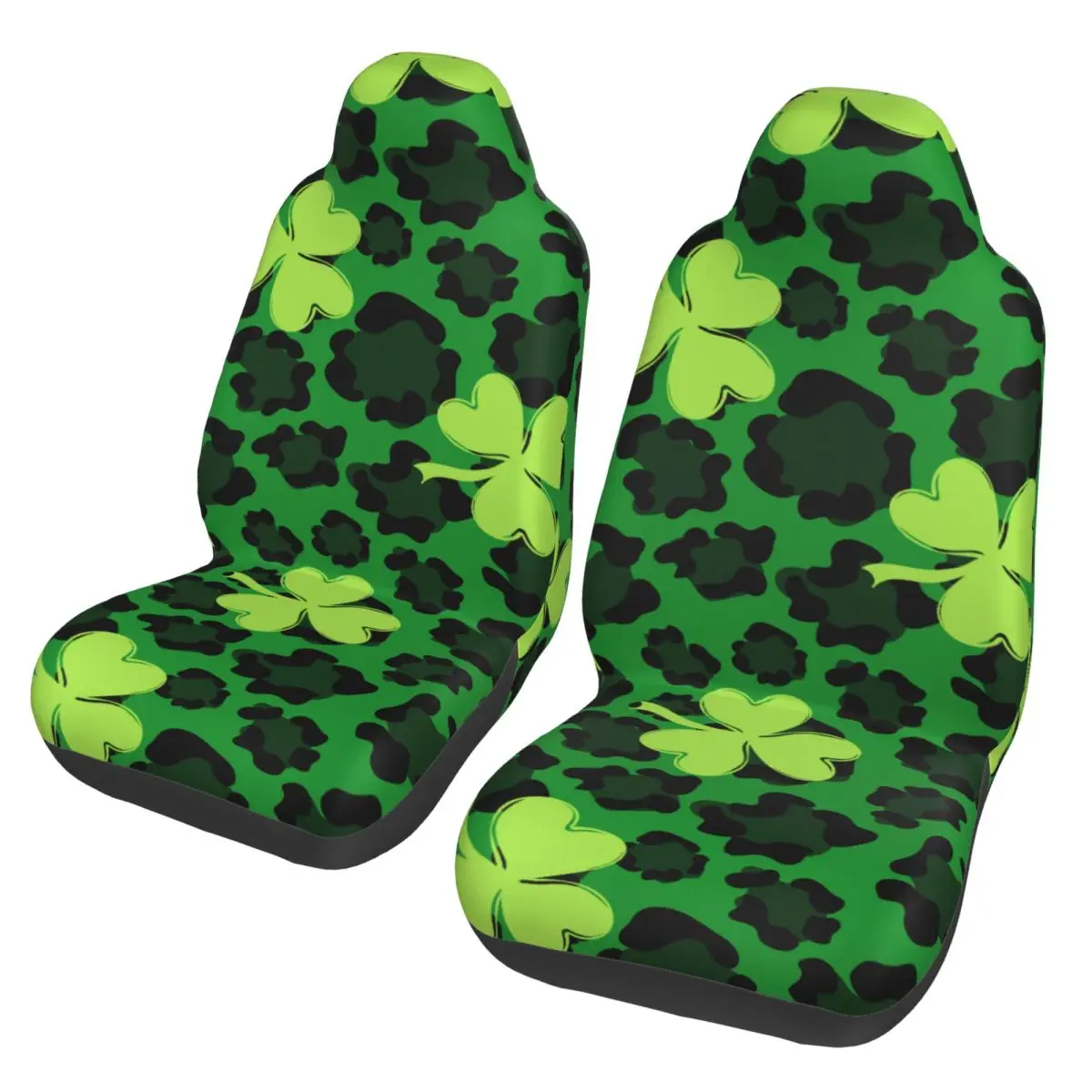 Saint Patricks Day Four Leaf Clover Universal Car Seat Cover Auto Interior AUTOYOUTH Leopard Print Car Seats Covers