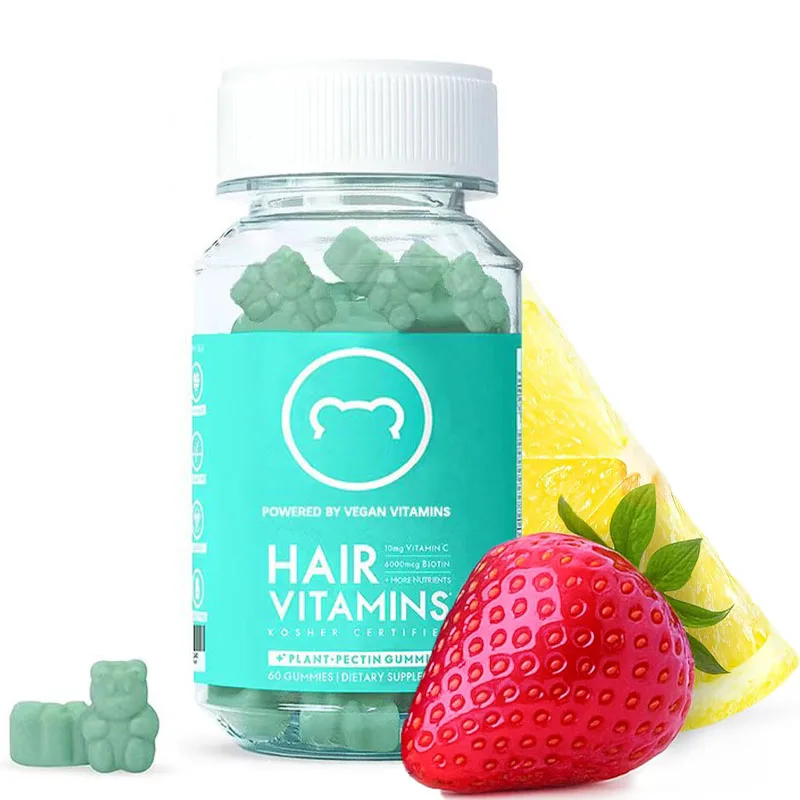 

Multivitamin Bear Gummy Hair Vitamin Gummies Extra Strength Biotin 6000mcg for Hair Growth, Vegan Vitamin B12, Inositol, Omega 3