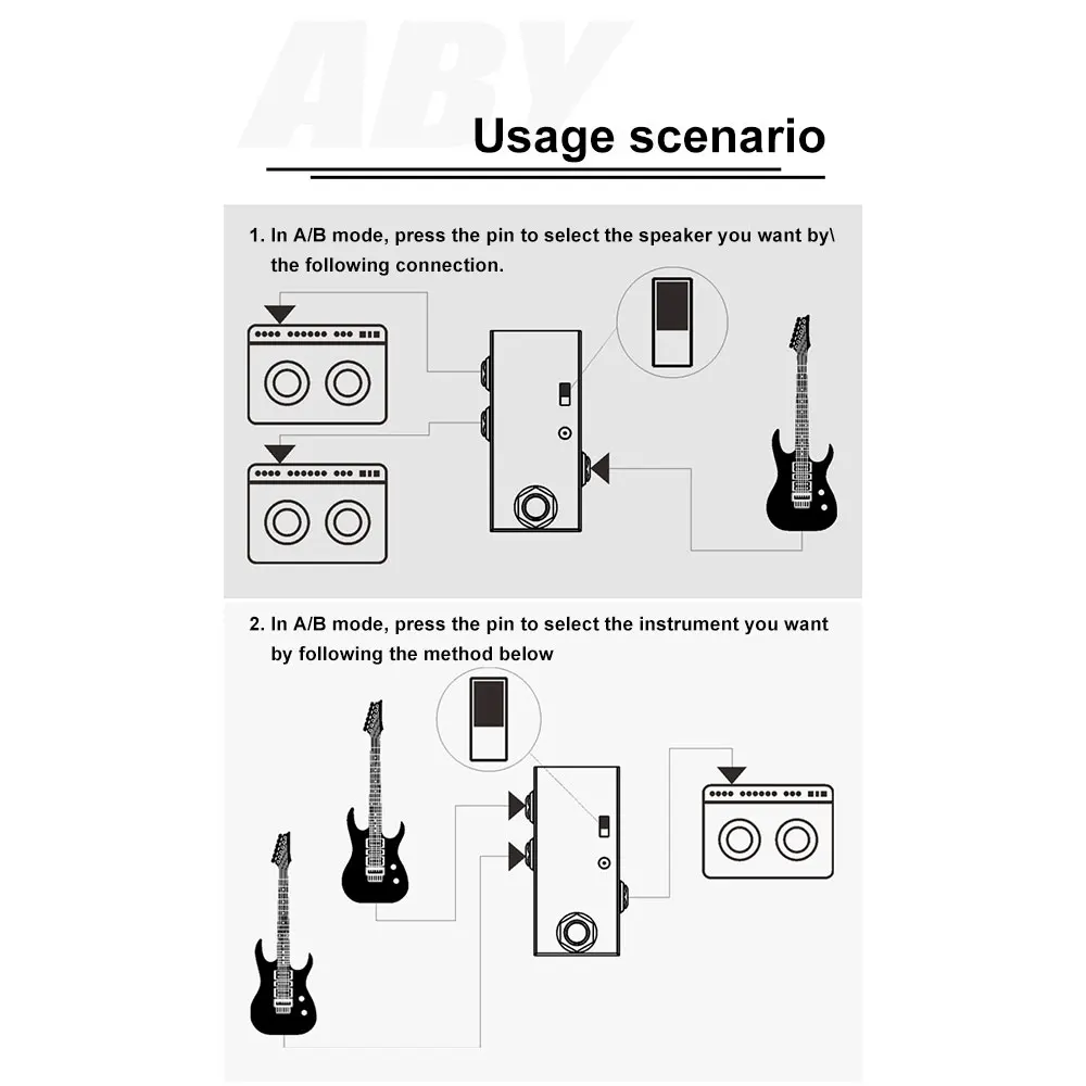 Guitar effector professional electric guitar ABY route selector pedal with speaker simulation 9V DC/5V USB power