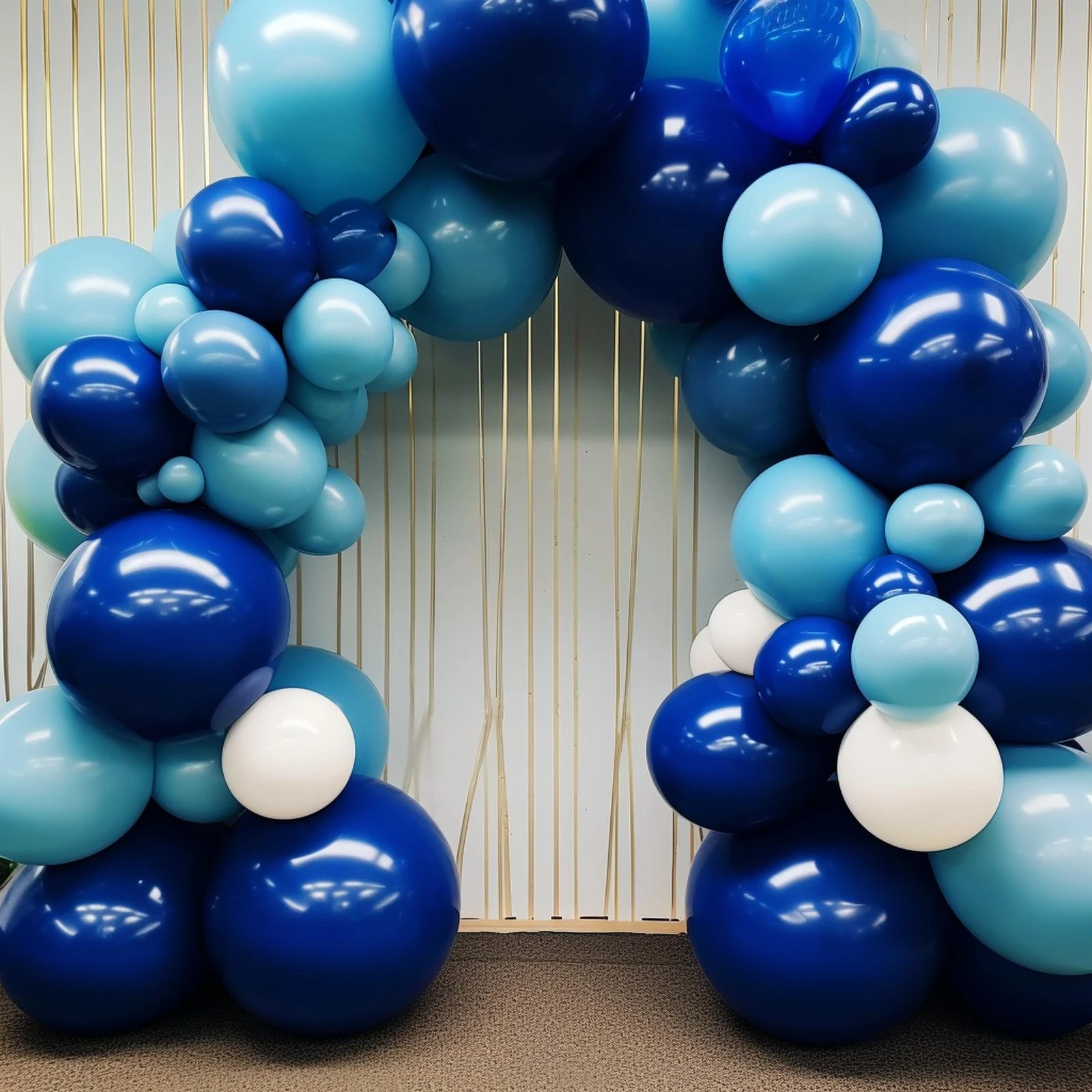 117pcs Set 10 Inch Royal Blue Latex Party Balloons 32.8ft Blue Aluminium Foil Streamers Decorations Latex Balloon