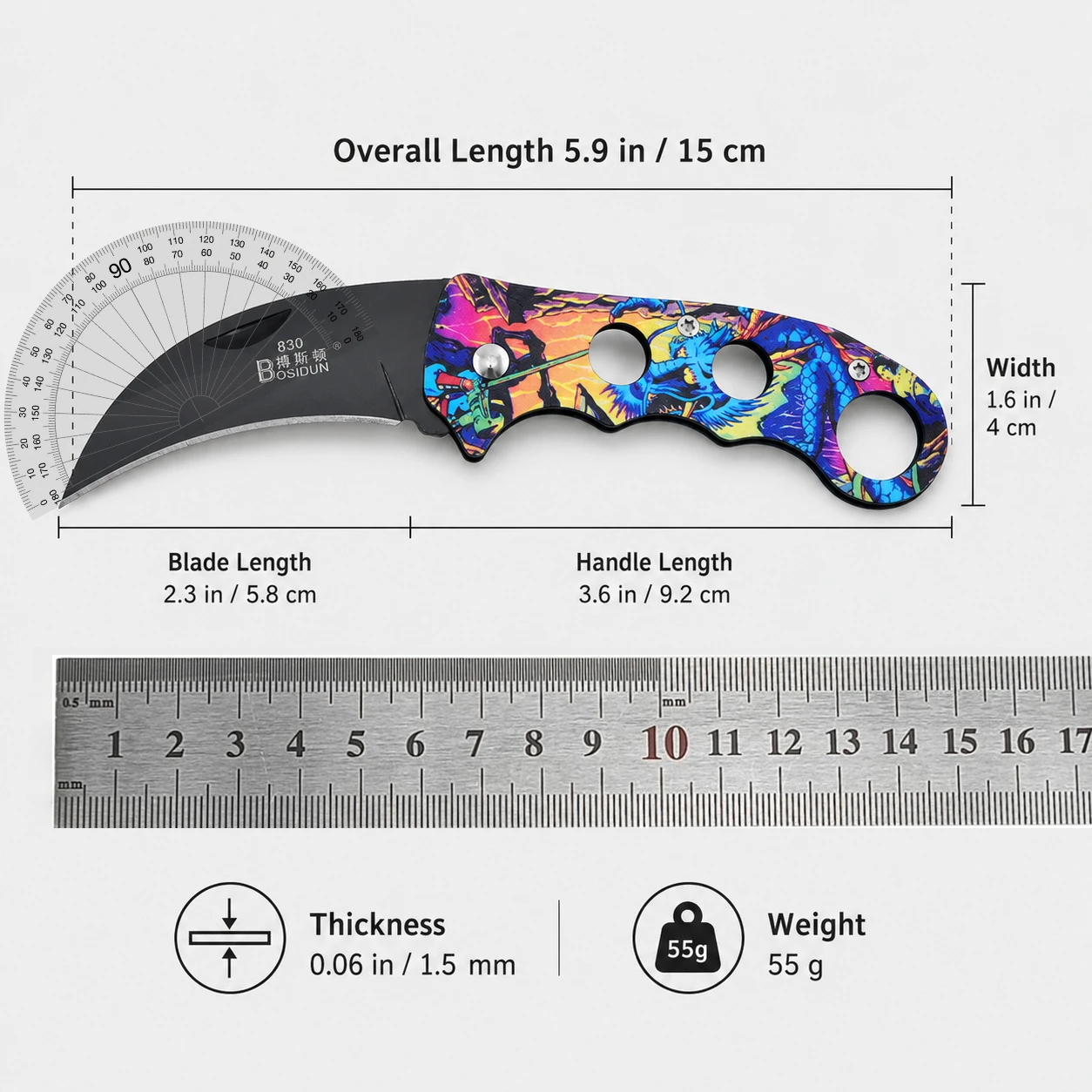 Outdoor Eagle Claw Knife Curved Detached Express Short Personalized Carrying Folding Knife Camping Knife