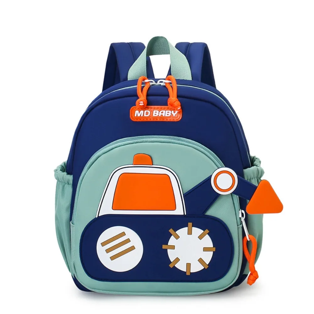 Mini Toddler Backpack for Boys Cartoon Excavators Alleviate Burden Backpack Water Resistant Wear-resisting Preschool Backpack