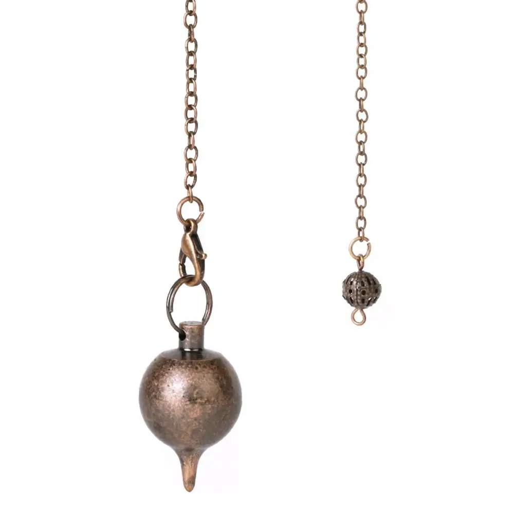 Presente moda jóias ouro prata antigo cobre rosa ouro radiestesia reiki pêndulo pingente cura amuleto metal cone redondo reiki