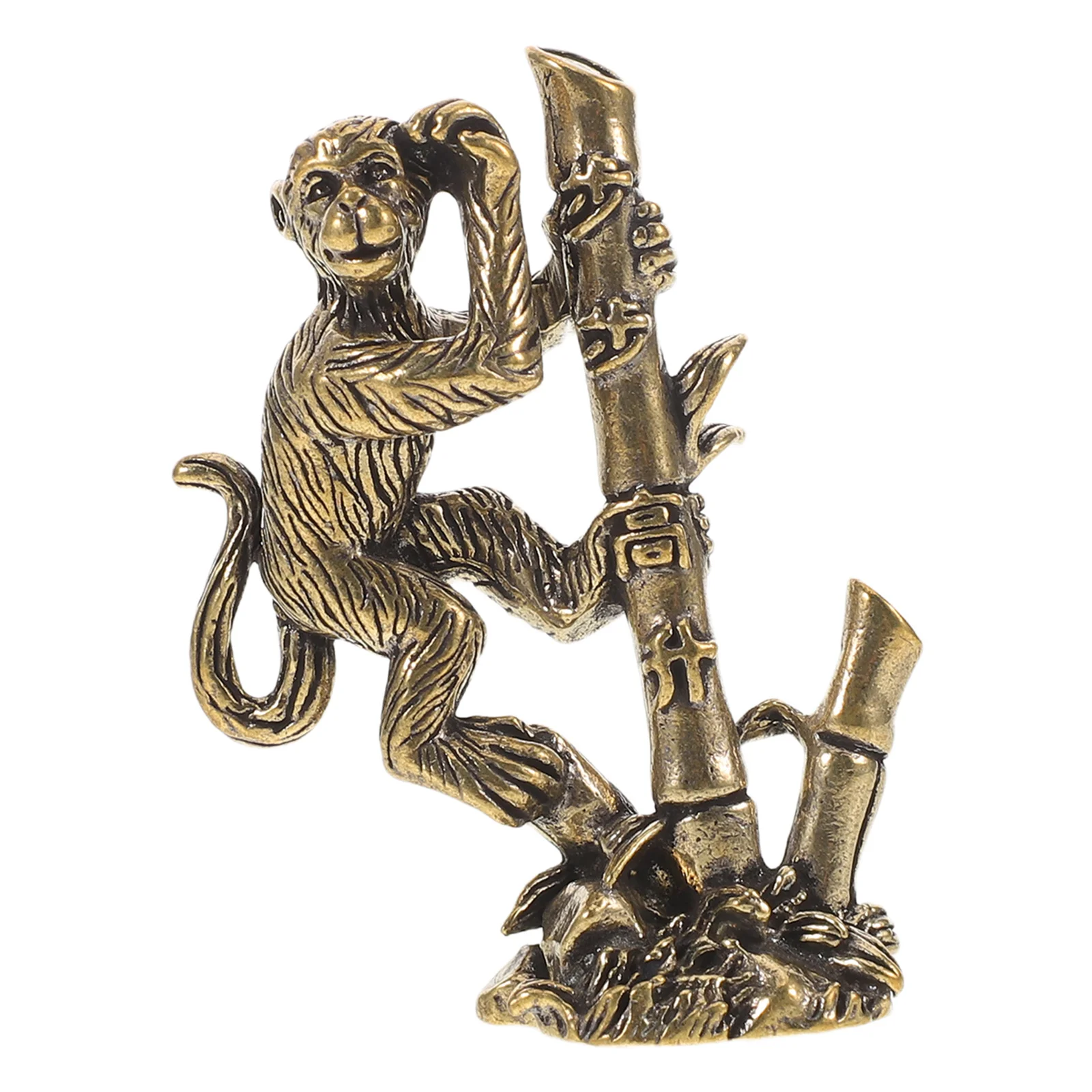 

Brass Monkey Desktop Ornament Small Solid Brass Retro Craft Zodiac Animal Miniature Sculpture Tabletop Decor Vintage