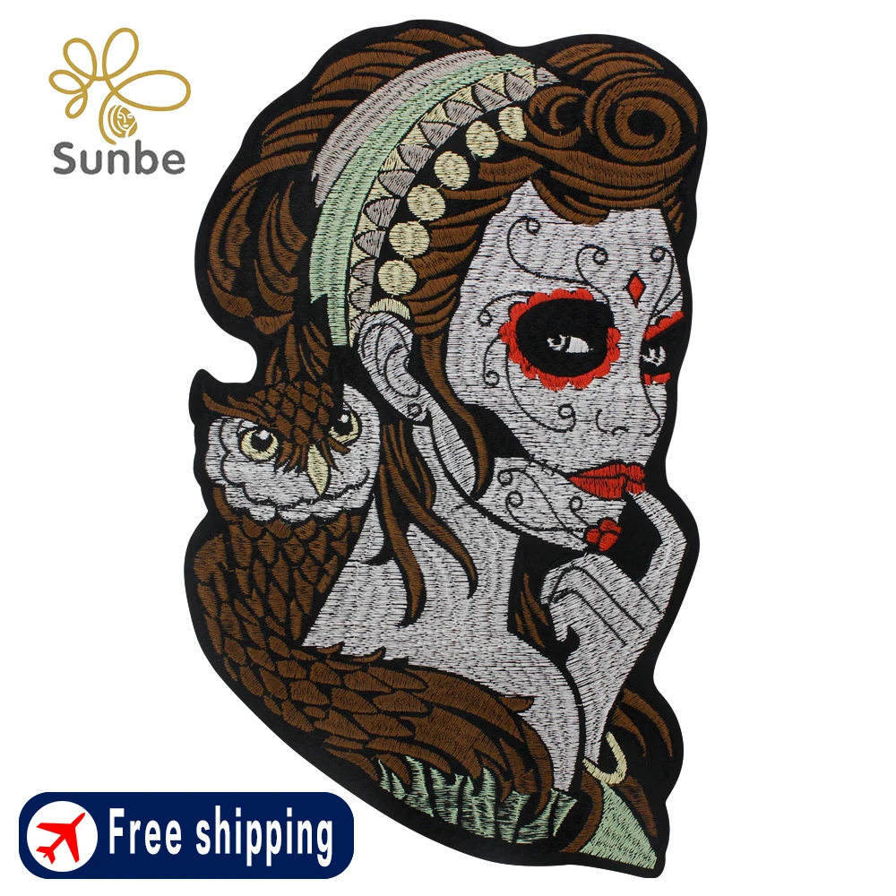 بقع قماش مطرزة للنساء ، فتاة جميلة ، الجمال وإصلاح البومة ، بقع حرفية ، خياطة مكواة ، شعار #1