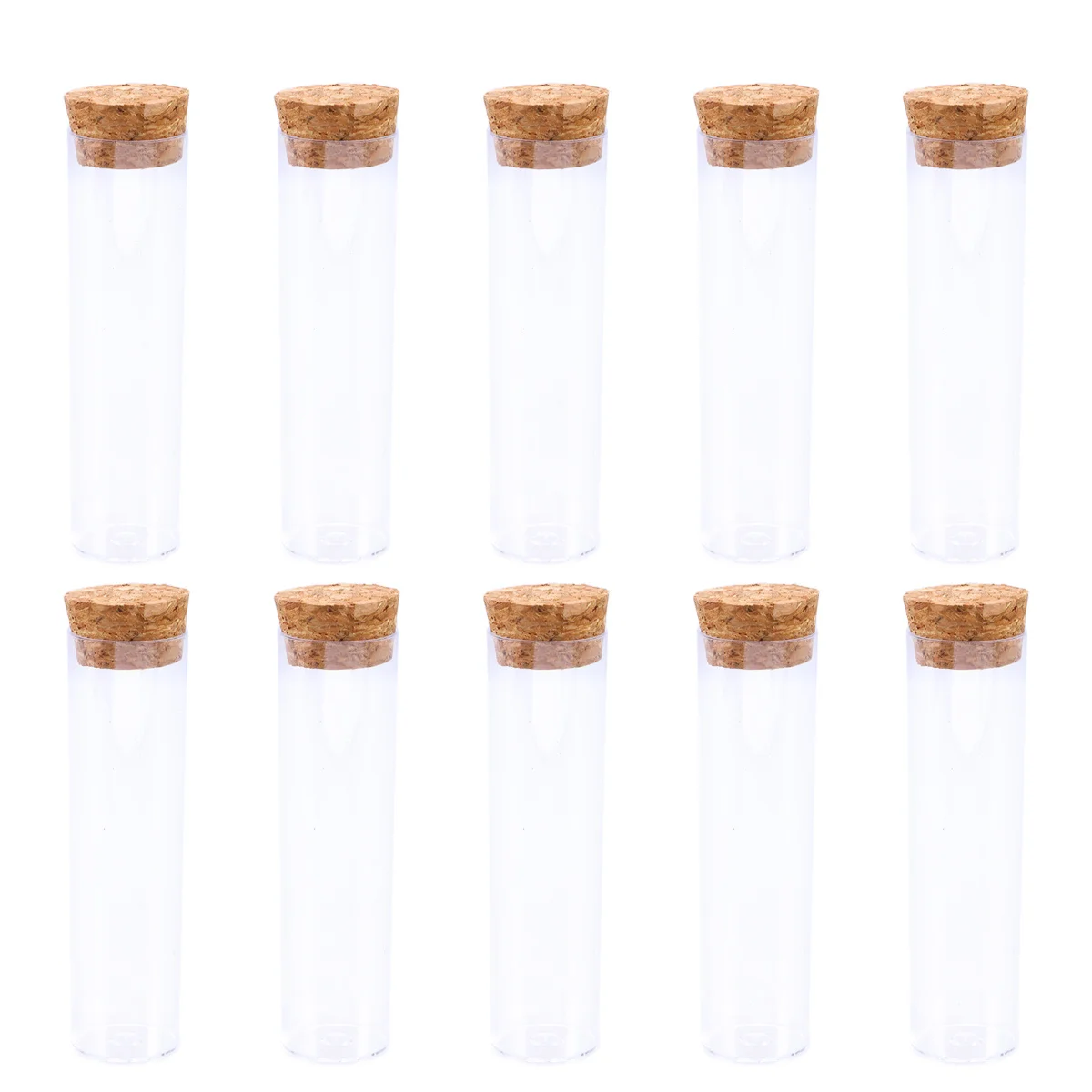 

10 шт. пластиковых пробирок для лаборатории с пробкой из массива дерева, надежно закрывающиеся, для выращивания растений, хранения жидкостей, порошков, повседневного использования