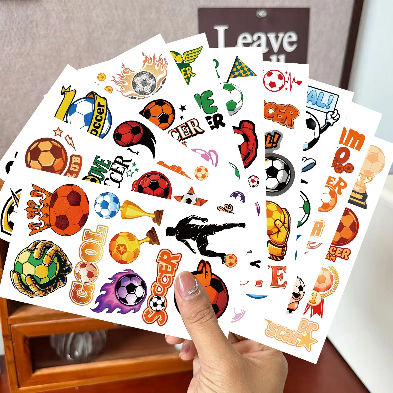

10Pcs/set Luminous Football Temporary Tattoo Stickers Funny Decorations Soccer Fan Waterproof Tattoo For Party Gifts
