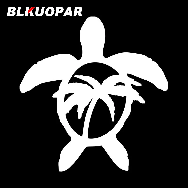 BLKUOPAR Sea Turtle and Coconut Tree Plants Car Stickers Creative Scratch Proof Decal Personality Funny Windows ATV Car Lable