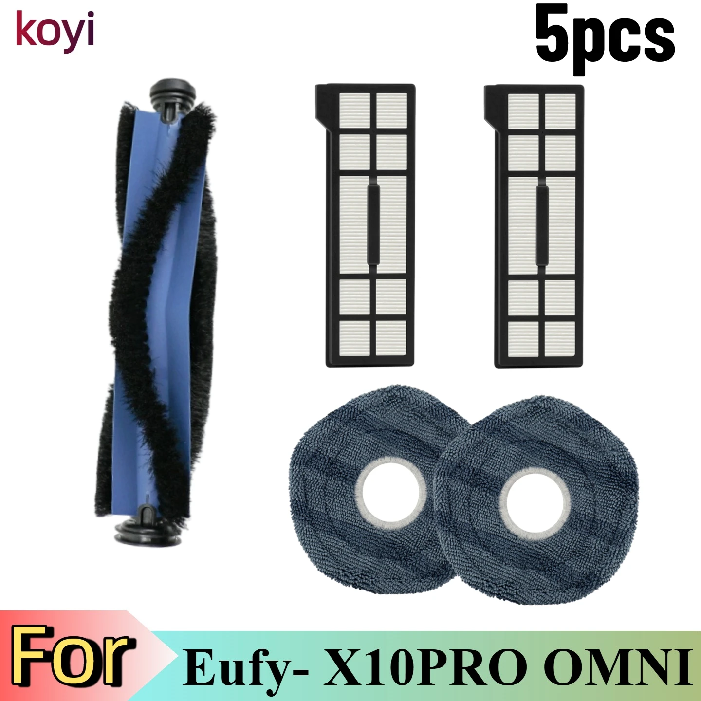

Replacement Parts Kit for Eufy X10 Pro Omni Robot Vacuum Accessories, Main Roller Brush Filters Dust Bags Side Brushes Mop Pads