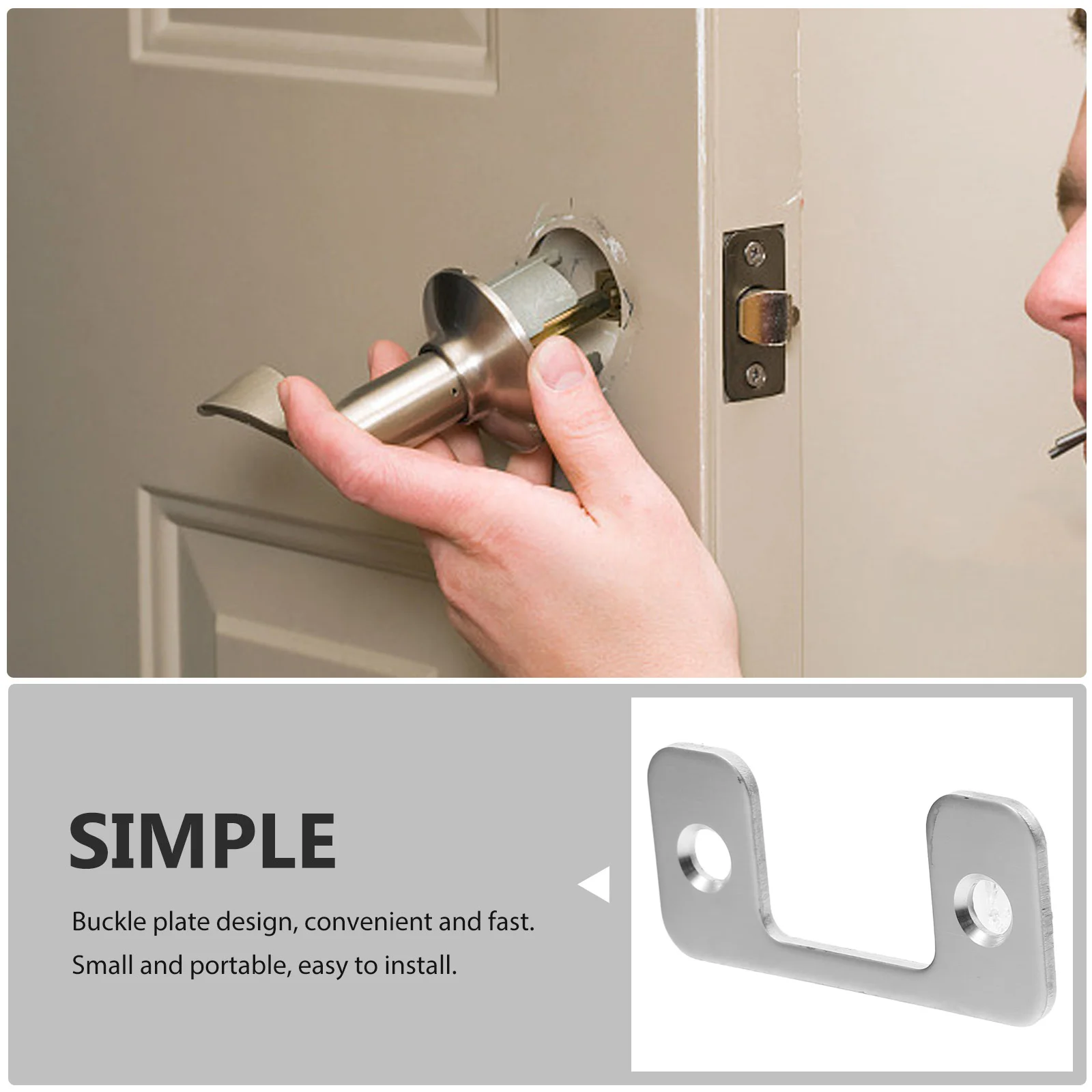 

Stainless Steel Strike Plate for Door Lock Heavy Duty Deadbolt Reinforcement Plate Smooth Finish Elegant Design