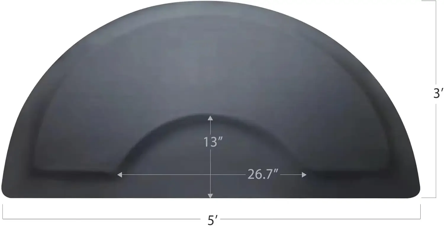 Salon Mat 3′x5′ Barber Shop Chair Mat Anti-Fatigue Floor Mat - Black Semi Circle Salon mats for Hair Stylist - 5/8" Thick Office image 5