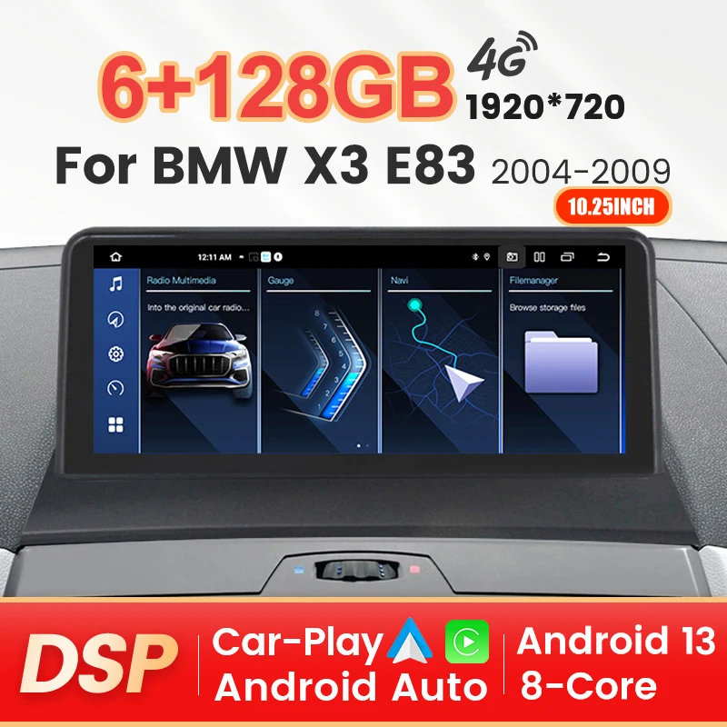 10.25inch Car Radio Android All in one For bmw X3 bmw e83 idrive Car Intelligent System GPS Navigation For Wireless Carplay+Auto