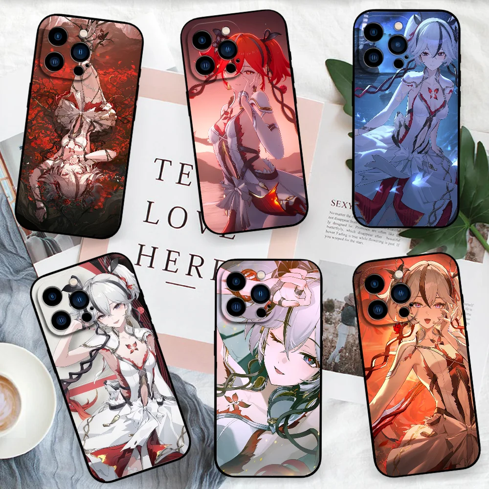 Game W-Wuthering W-Waves character C-CAMELLYA Phone Case FUNDA For iPhone 12 11 13 14 15 16 Max Pro Plus Mini
