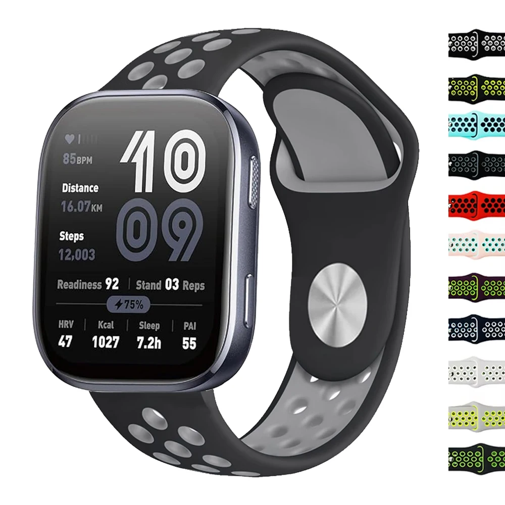 20mm/22mm Silicone band For Amazfit GTS 4/3/2/2e/2 4 Mini GTR 4/2/3 Pro/47mm/stratos 3 Watch Bracelet correa Amazfit bip 6 strap image 2