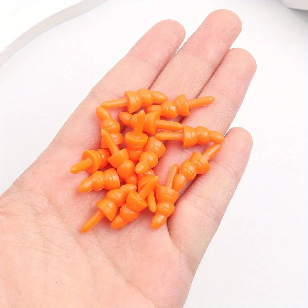 17/36/68pcs Resin Orange Curved Carrot Nose Shaped Beads, Suitable for DIY Clothing Accessories, Snowman Decoration Accessories