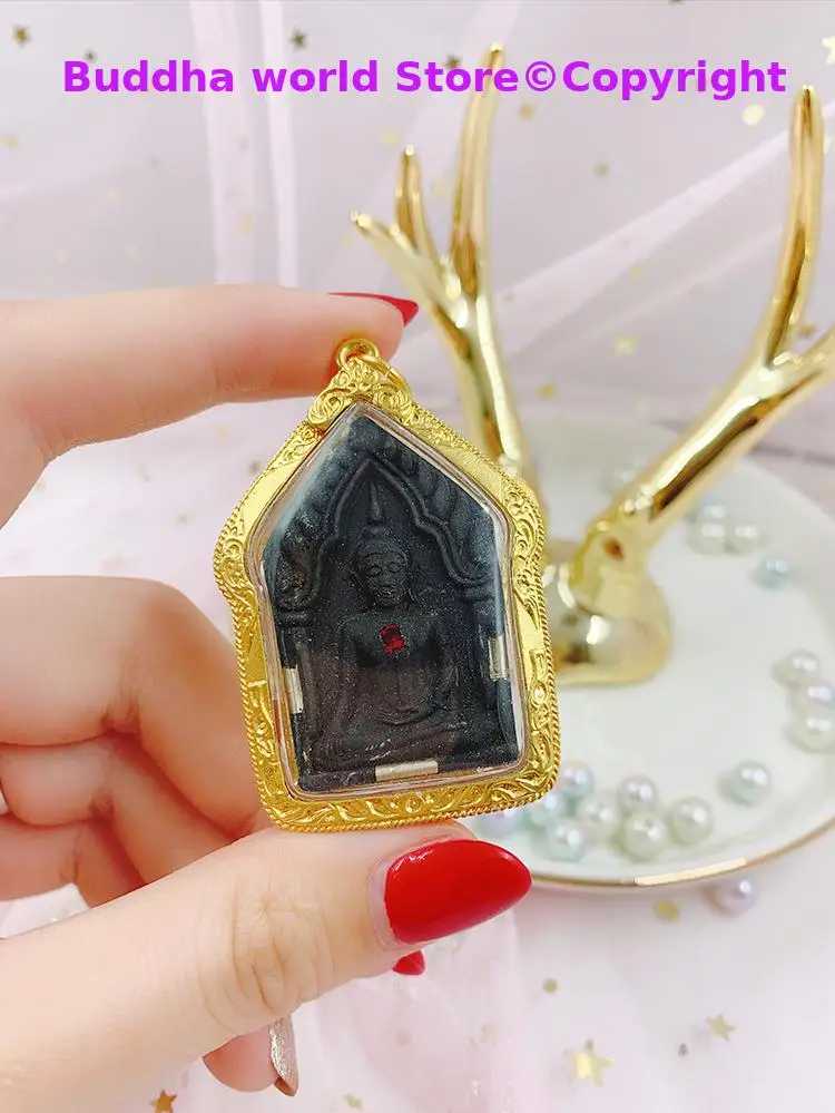 Asia Thailand temple Divine Buddha God card Pendant Amulet bring GOOD LUCK bless safety Effective protection Royal temple