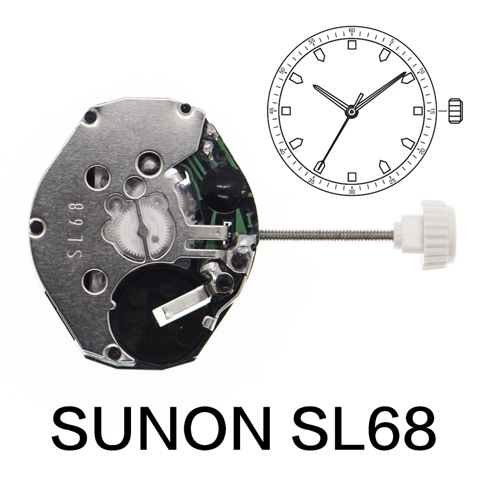 SL68 Movimento al quarzo Parti di orologi Accessori di riparazione Accessori per movimenti cinesi Sunon SL68 Riparazione di parti di ricambio per orologi