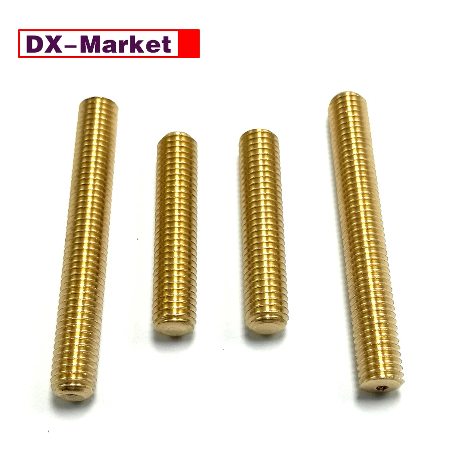 Varilla roscada de latón M3 M4 M5 M6, sujetadores de latón con tornillo roscado completo, A052