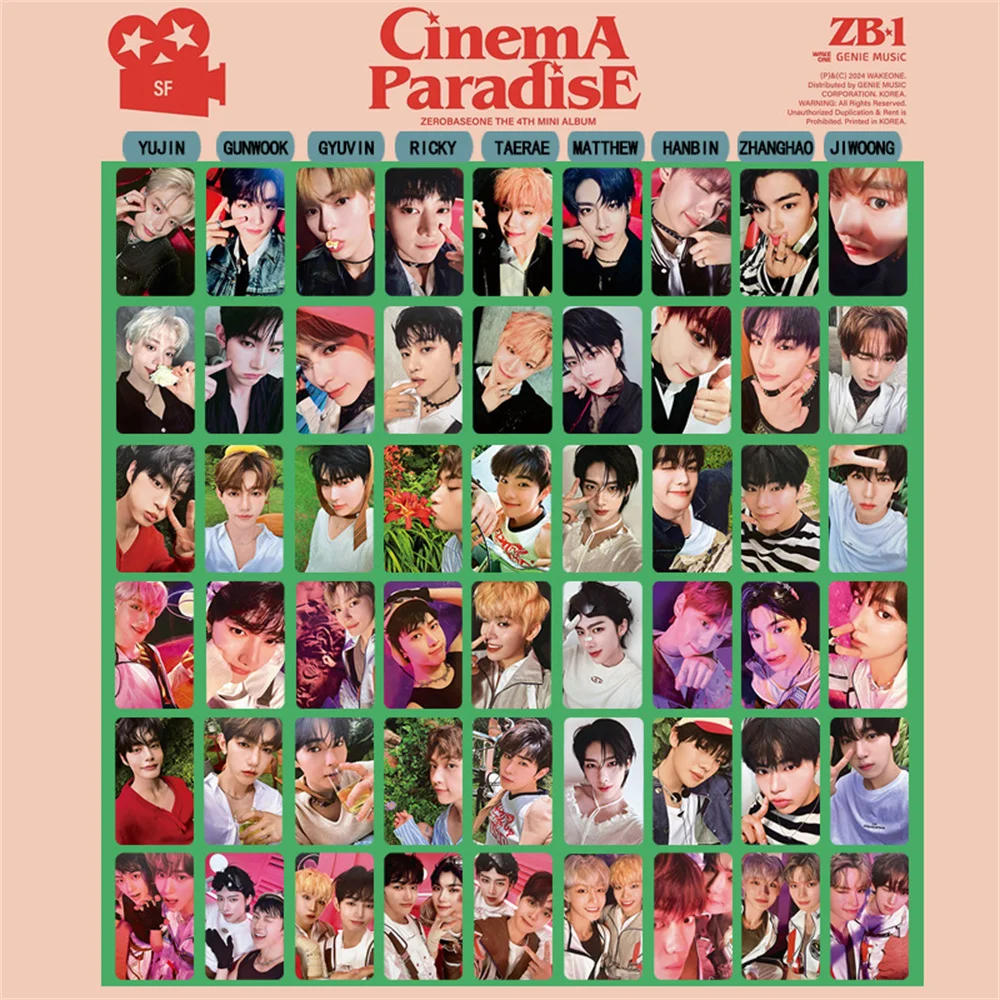 6Pcs/Set KPOP ZB1 CINEMA PARADISE Album Personal Selfie LOMO Cards Zerobaseone Ricky Gunwook Jiwoong Fashion Photocard Fans Gift