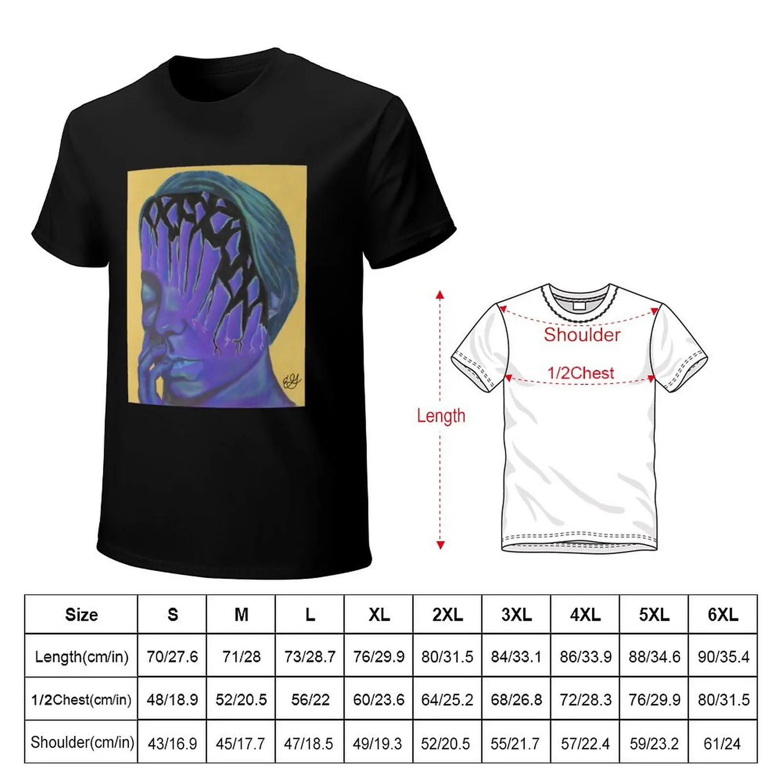 Iridescent Purple Dream, Shattered Glass Portrait T-Shirt g man t shirts for men T-Shirt