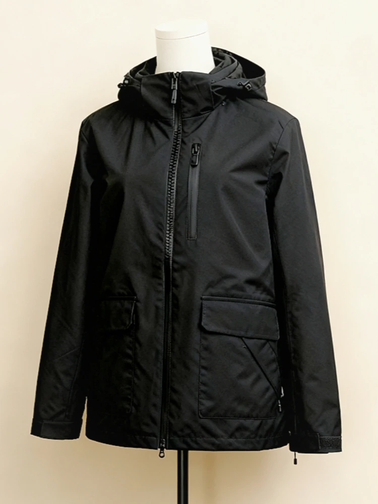 

Outwear Waterproof Jacket 2025 Autumn Long Sleeve American Vintage Softshell Coats Female Sportwear Turtleneck Tops