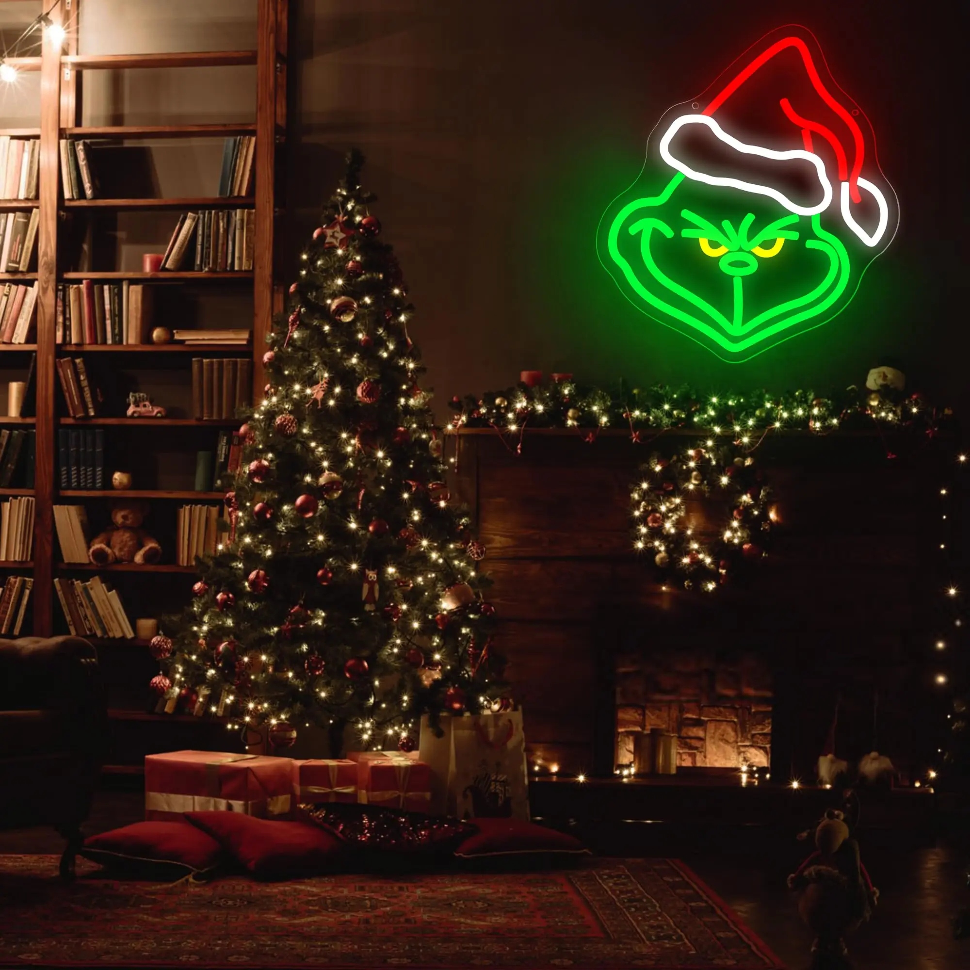 Christmas Neon Sign  USB Dimmable Switch Light Up Sign Wall Decor for Bedroom Holiday Bar Christmas Party Decor