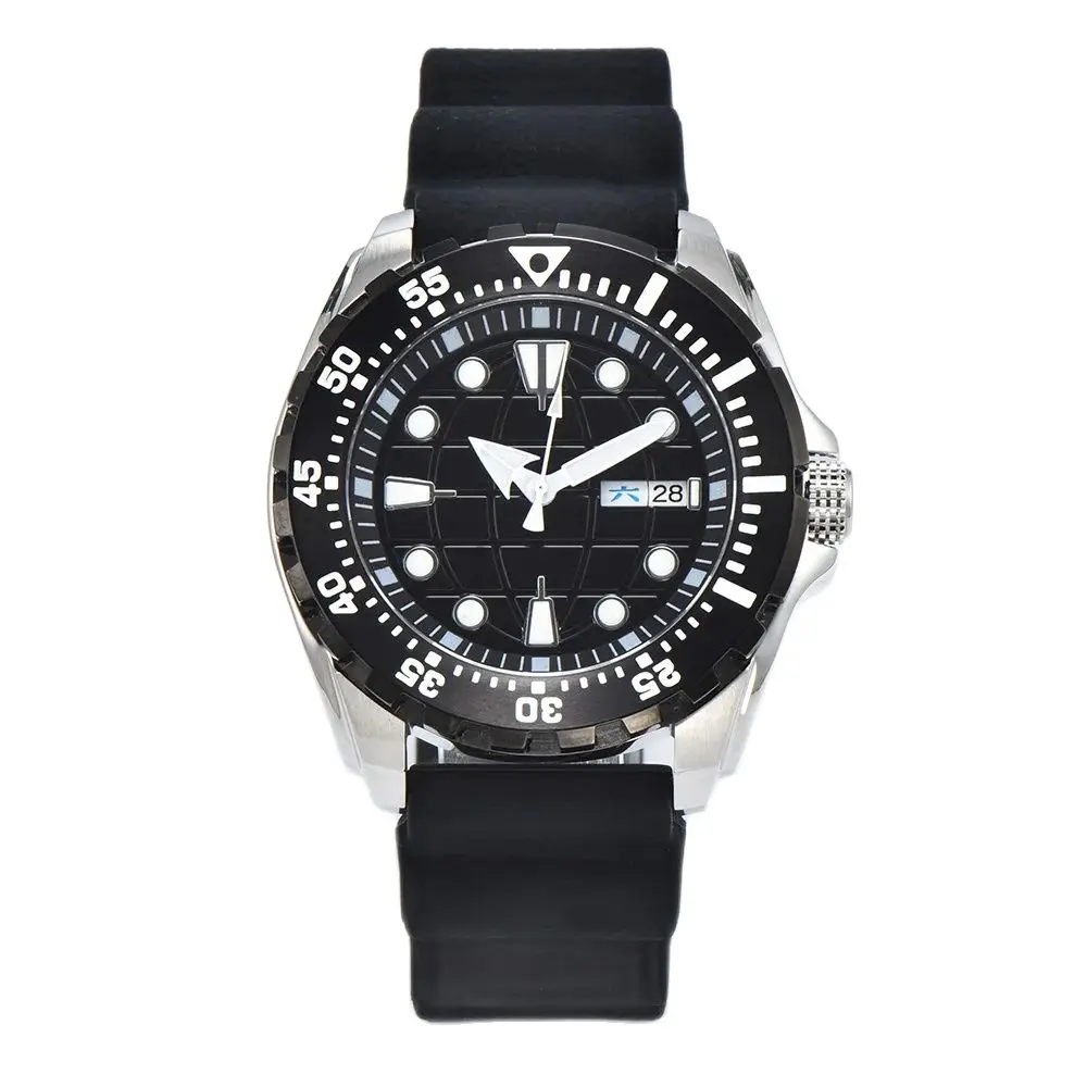 

PARNSRPE 44MM NH36 20bar Men's automatic diving watch Bracelet 3.8 Crown sapphire crystal Luminous pointer