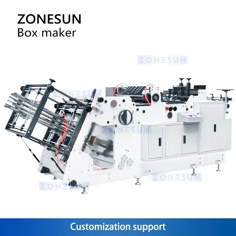 Zonesun Burger Box Floding Machine Karton-Erekturformmaschine Clamshell-Kartonherstellungsmaschine ZS-HBM800