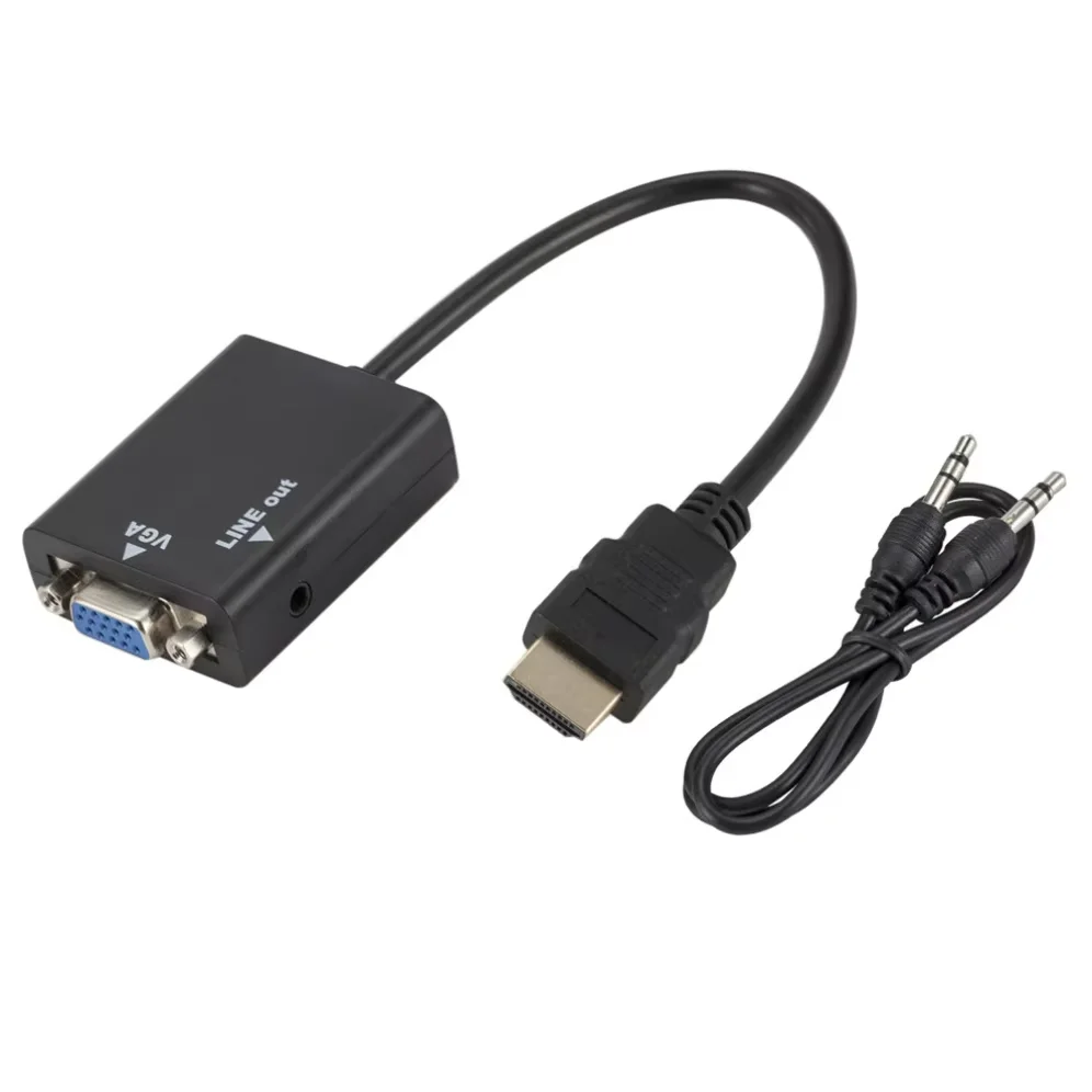 HDMI-compatible to VGA Male to Female Digital Analog Video Audio Adapter Cable 1080P HDMI to VGA For PS3 PC TV Display Projector