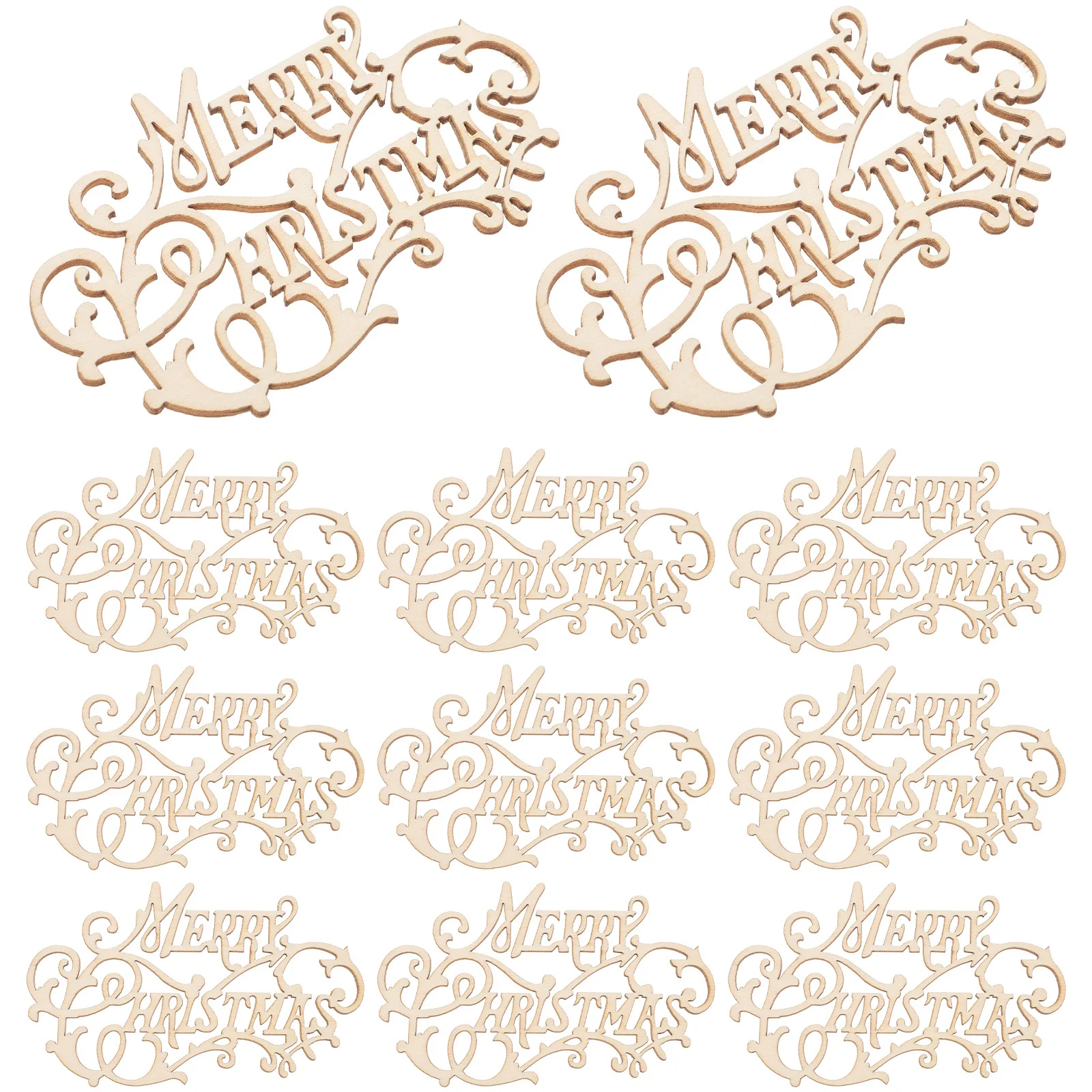 

20Pcs Blank Wooden Cutouts Christmas DIY Crafts Unfinished Pendants for Holiday Decorations Family Painting Activity Supplies