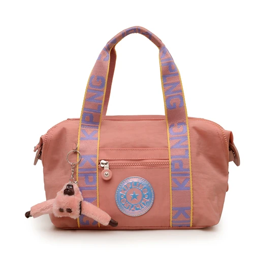 Bolsos y monederos de nailon impermeables a la moda para mujer, bolso de hombro con cinta tejida colorida, bolsos cruzados pequeños simples para niñas