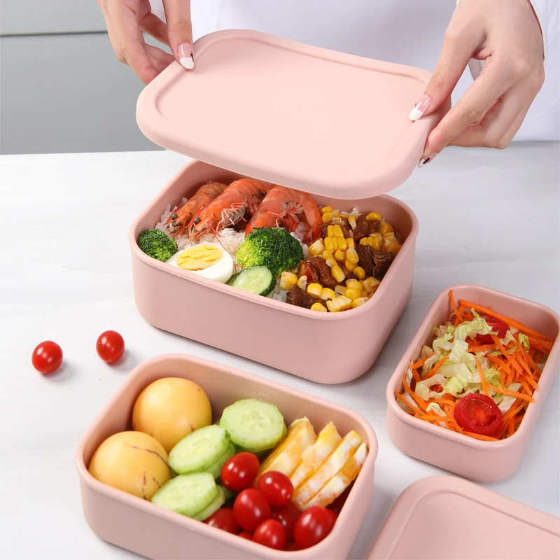 Silicone Bento Box Made from Platinum LFGB German Silicone - Microwave, Freezer and Oven safe - Lunch, Snack and Food Container