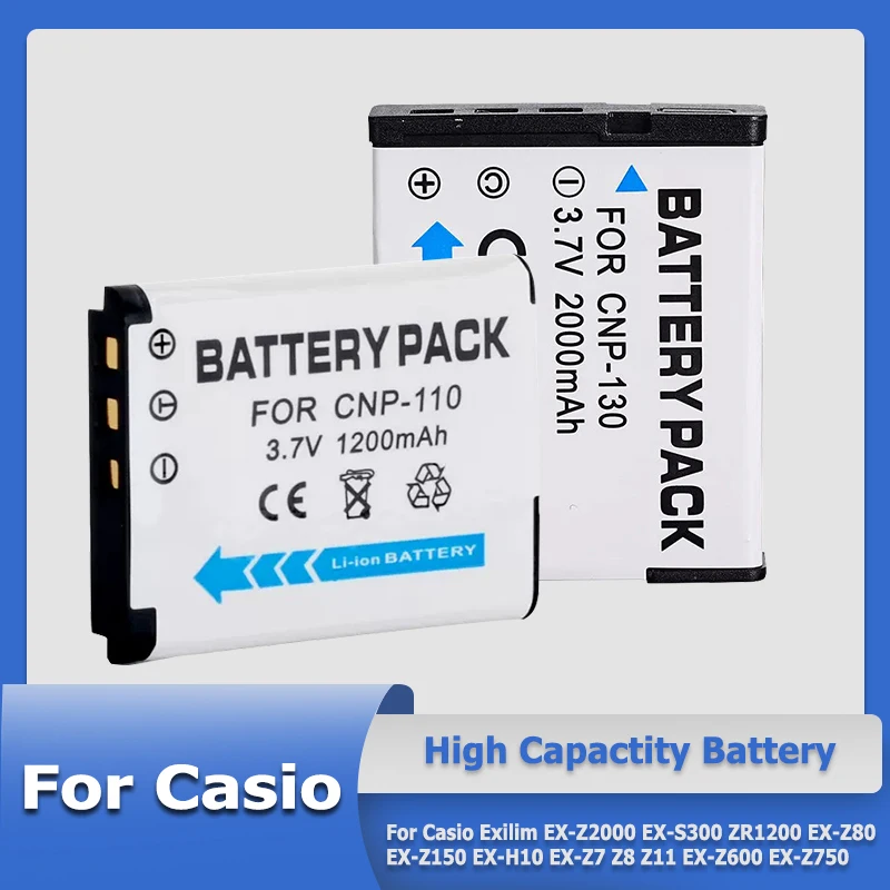 NP-40 CNP-70 CNP-130 NP-20 Battery For Casio Exilim EX-Z2000 EX-S300 ZR1200 EX-Z80 EX-Z150 EX-H10 EX-Z7 Z8 Z11 EX-Z600 EX-Z750