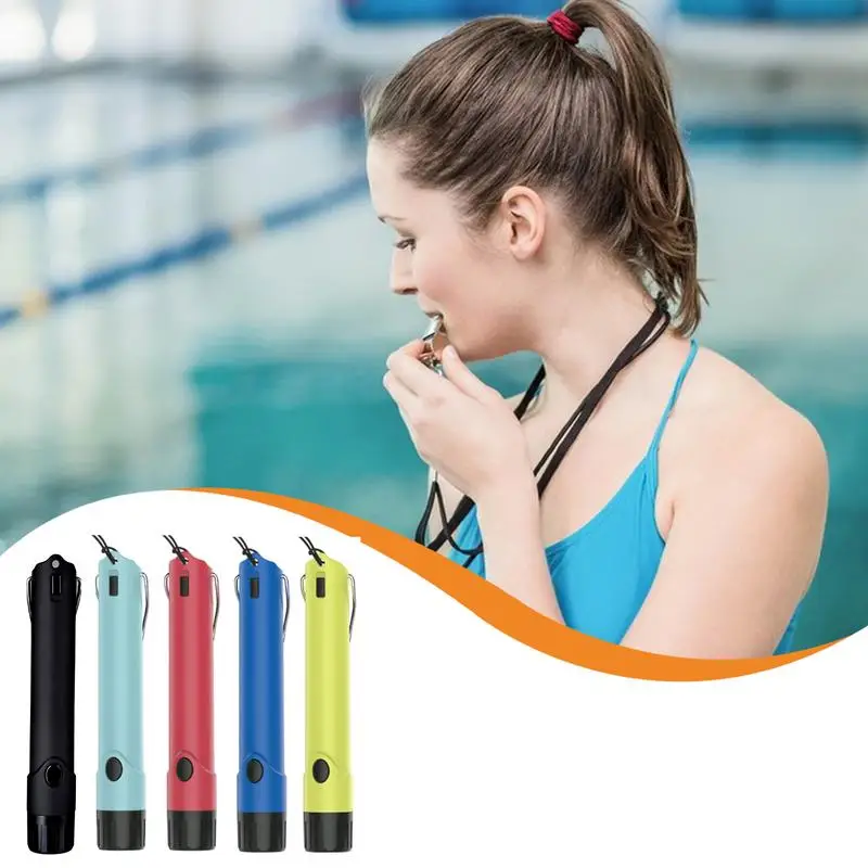 2-in-1 Electronic Flashlight Whistle Referee Tones Whistle Waterproof Emergency Whistle for Outdoor Survival sports Activities