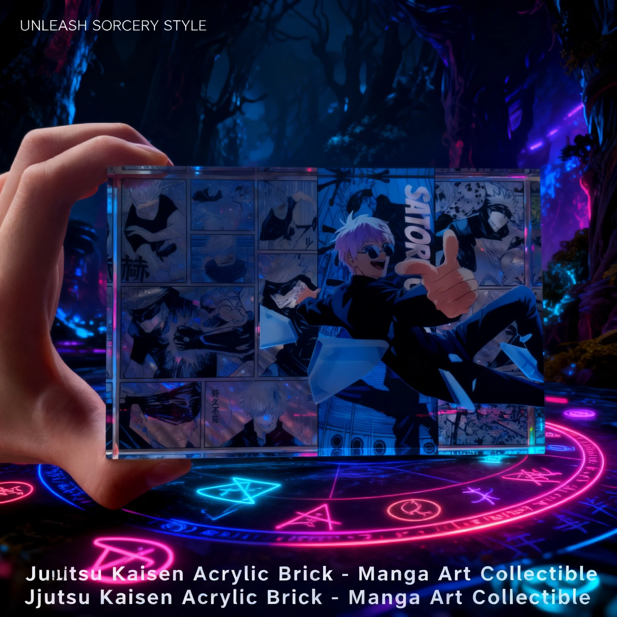 

Акриловая подставка Jujutsu Kaisen: Сатору Годжо, Сугуру Гето. Настольный декор, аниме-фигурка, акриловый блок, аниме-мерч, коллекционный предмет.