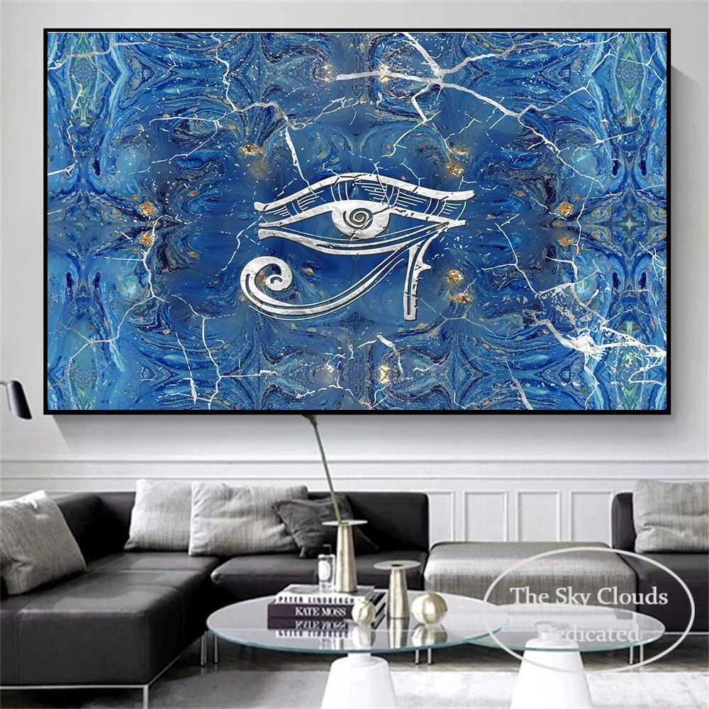 Ancient Egyptian Mural Poster Retro The Eye of Horus Canvas Painting HD Print Wall Art Pictures Living Room Bedroom Decoration