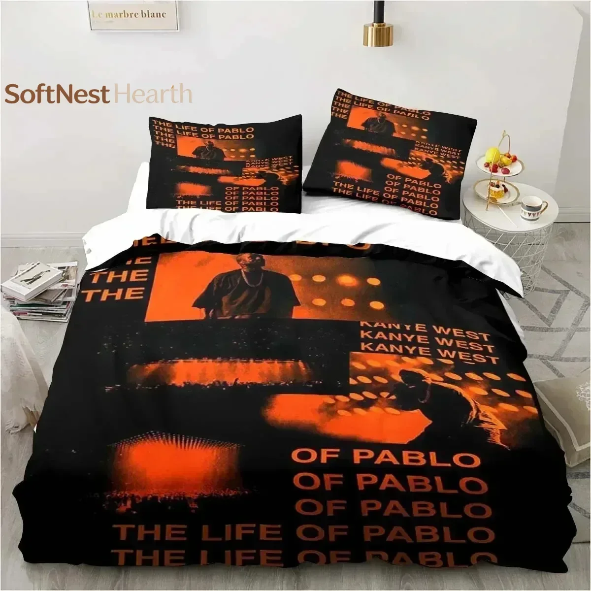2026 Rapper Kanye West Bedding Set Duvet Cover Bed Set Quilt Cover Pillowcase Comforter King Queen Size Boys Adult Bedding Set