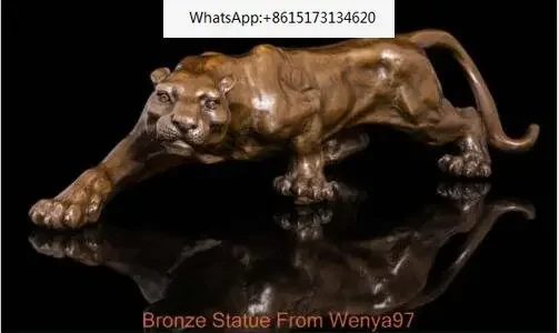 Art Deco Sculpture Panther Animal Predator King Of Bronze Statue++++Free Shipping