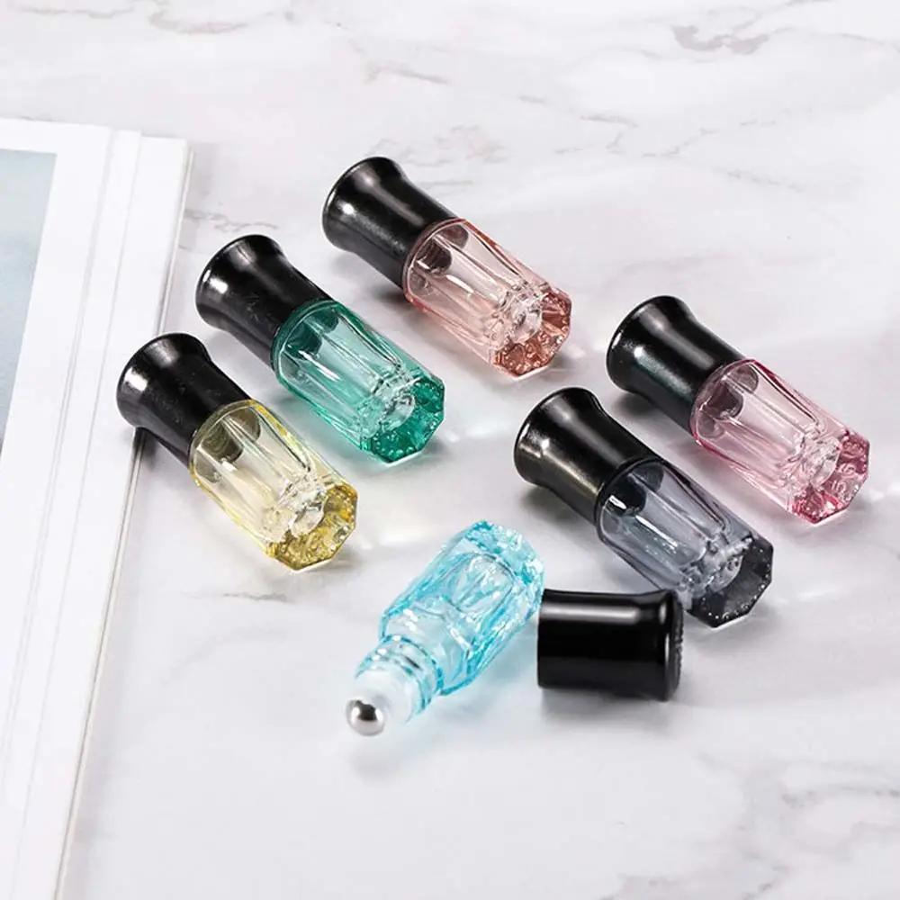 

Portable Colorful Thick Perfume Bottles Rolling On Essential Oil Empty Travel Bottles Stainless Roller Ball Vial