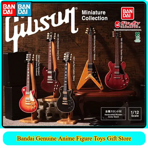 Bandai Original Gashapon Gibson Guitar Miniature 1/12 Scale Collection Capsule Toy Model Display Desk Decor Collectible Gift