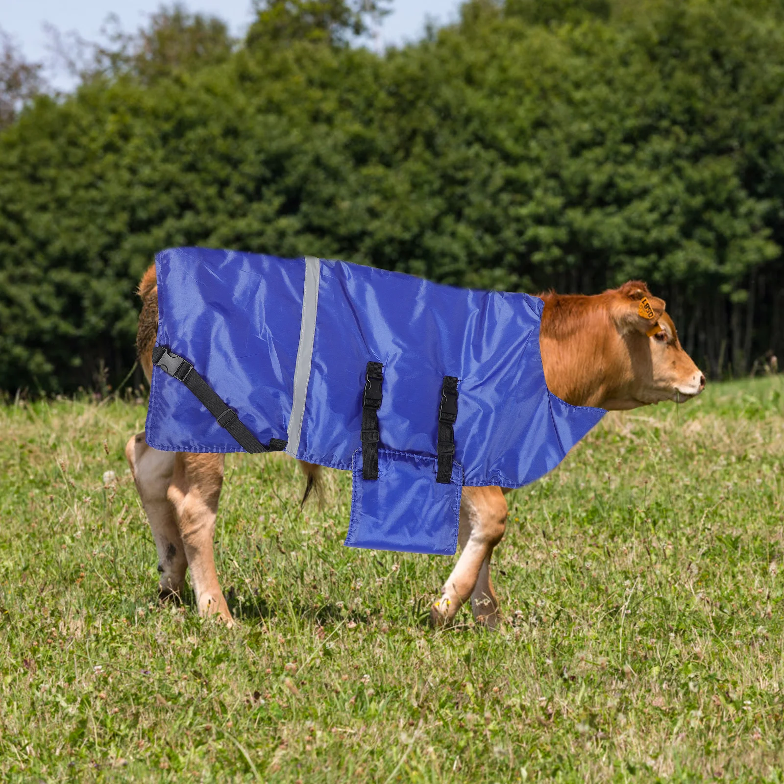 

Warm Cow Coat Lightweight Waterproof Durable Practical Blue Winter Clothing Pasture Supplies Calf Pasture Supplies Vest