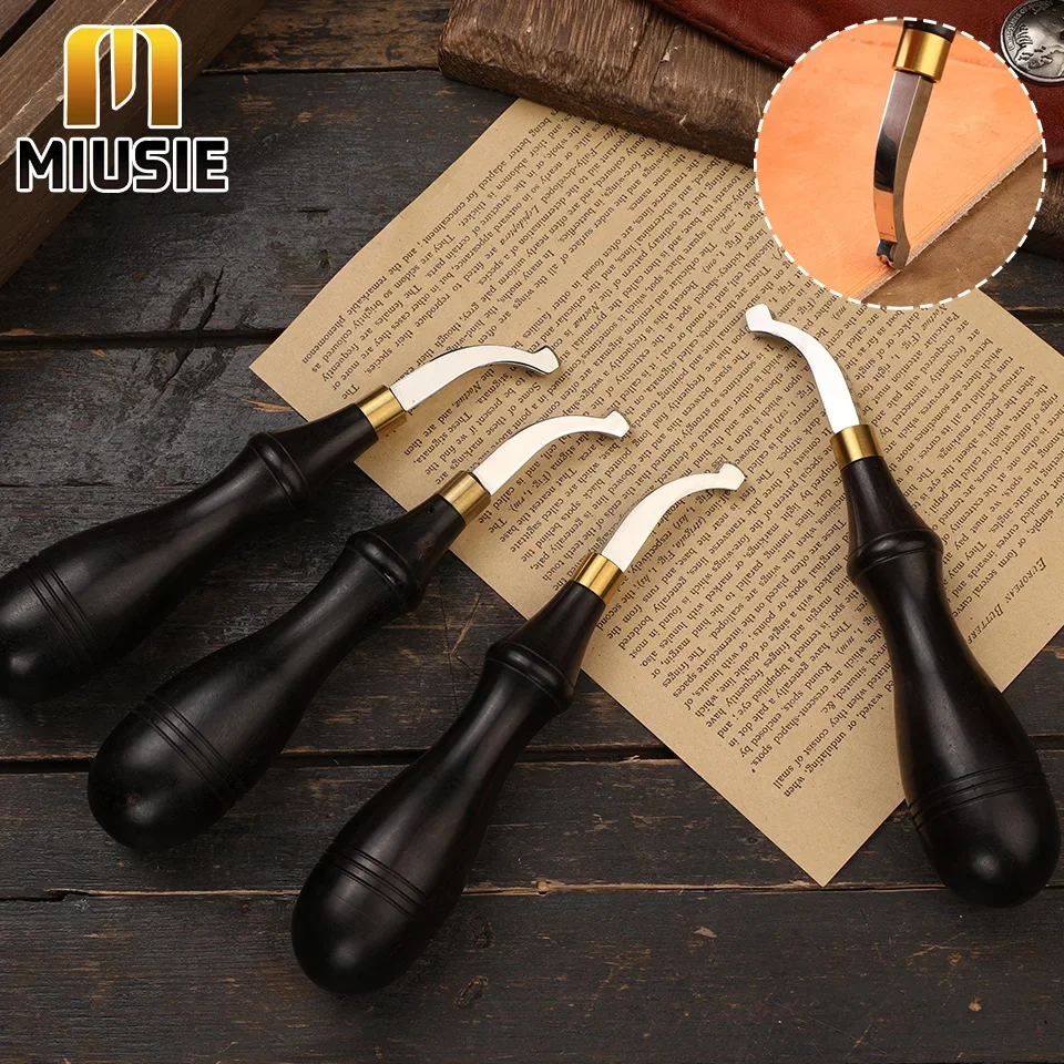 

MIUSIE кожаный обрезной станок с деревянной ручкой, кожаное устройство для кромок с неглубоким прорезями, триммер для обработки канавок, биговый станок для кромок кожи