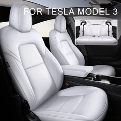 Seggiolino auto Schienale Pad Anti Kick Dirty Protector Bianco Coprisedili Tappetino in pelle Accessori interni per Tesla Model 3 2017-2023