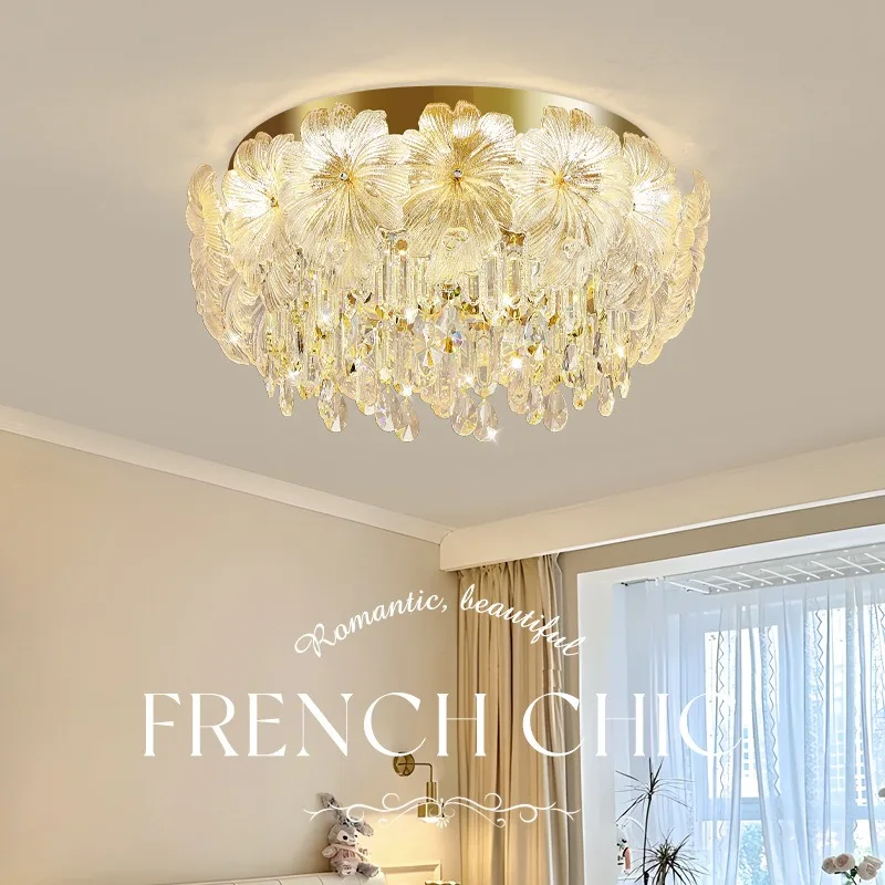 French Luxurious Crystal Ceiling Lights Atmospheric Parlor Master Bedroom Creative High-end Atmosphere Dining Room Ceiling Lamps