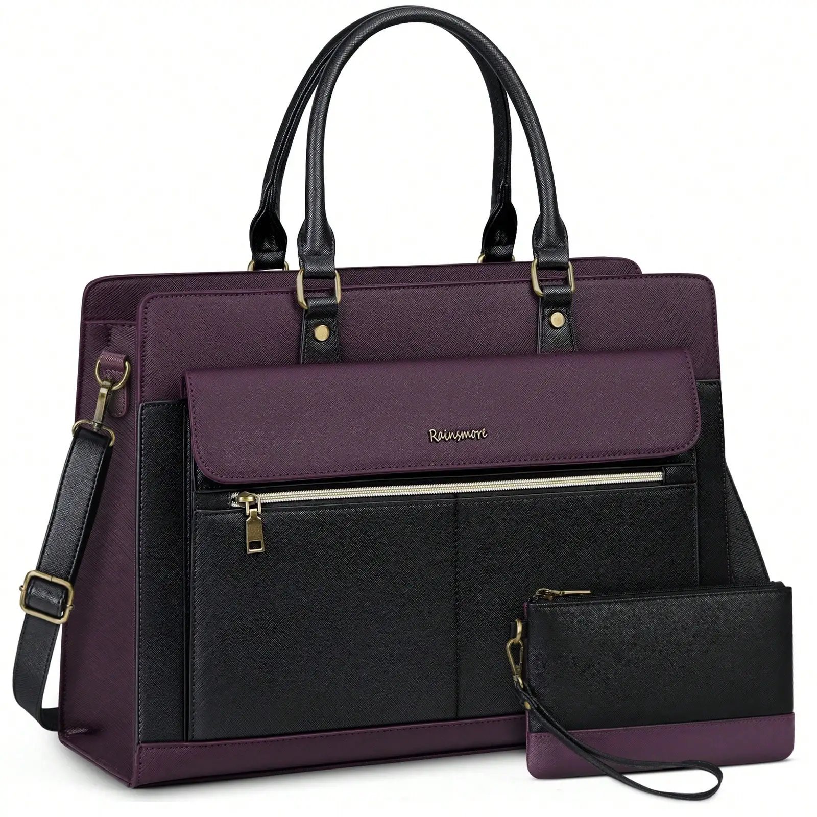 

Laptop Bag For Women 15.6 Inch Laptop Tote Bag Business Office Work Bag Professional Briefcase Waterproof Leather PU Computer Bag Teacher Shoulder Bag Handbag